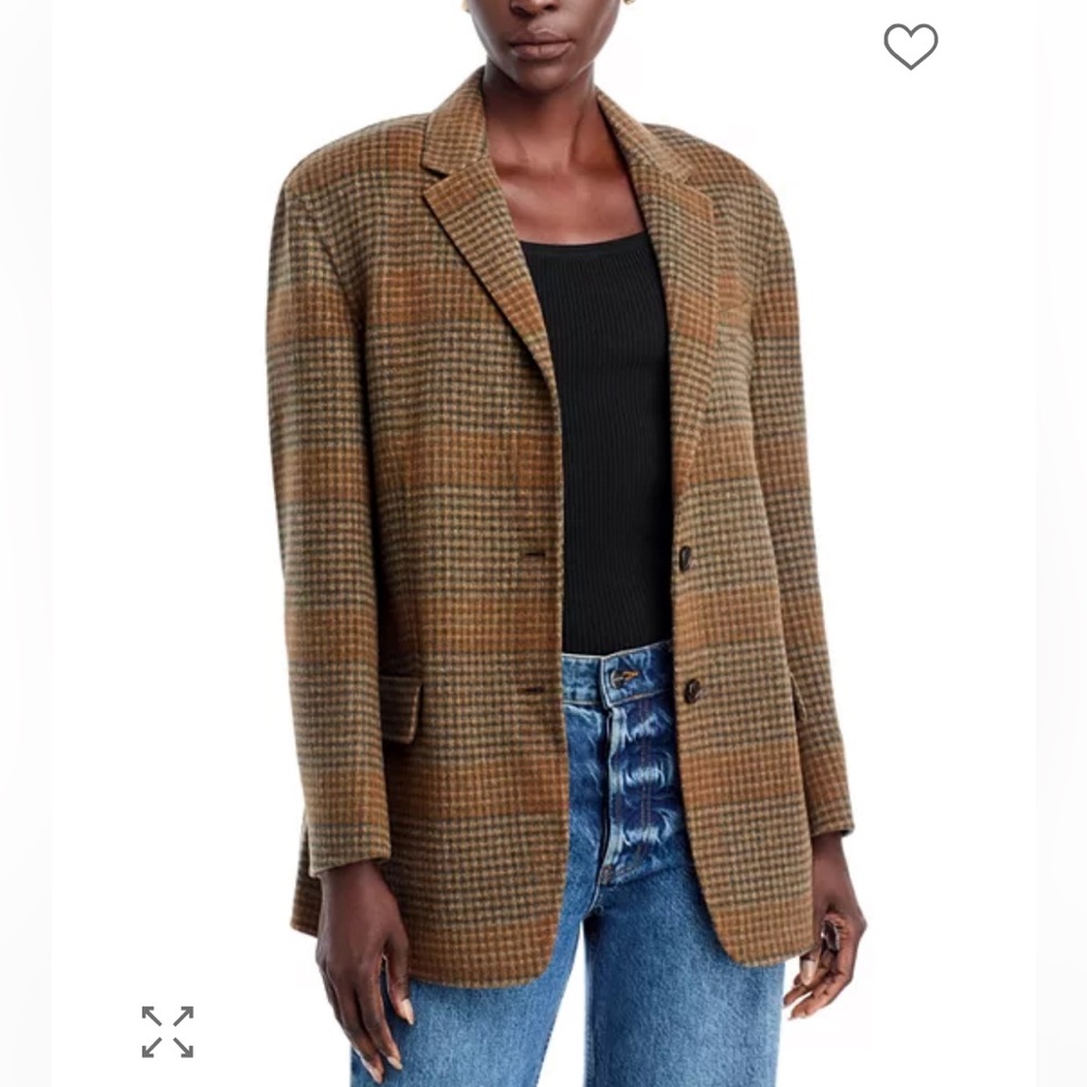 NWT Theory Oversized Blazer in Plaid Wool-Cashmere